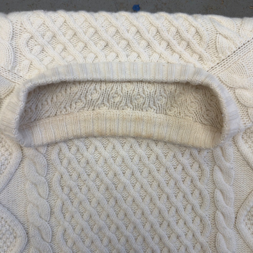 Aritzia Sunday Best Cream Wool Blend Cable Knit Sweater Small White Crewneck - Picture 4 of 9